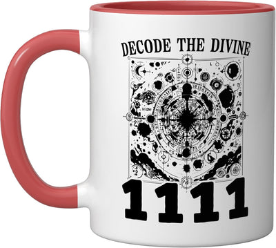 Taza Cerámica Angel Number Guía Espiritual Rojo/Blanco