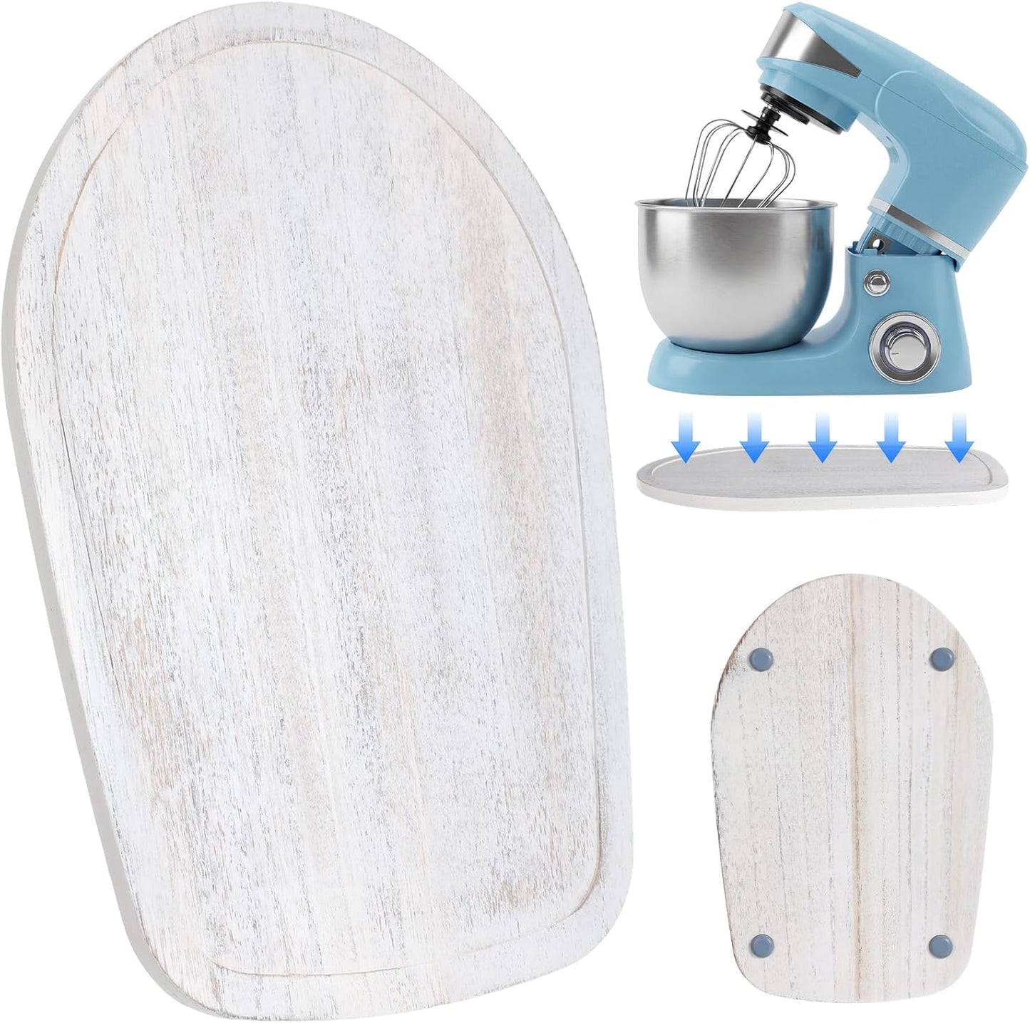 Tapete deslizante compatible Kitchenaid 4.5-5 galones madera blanca rústica