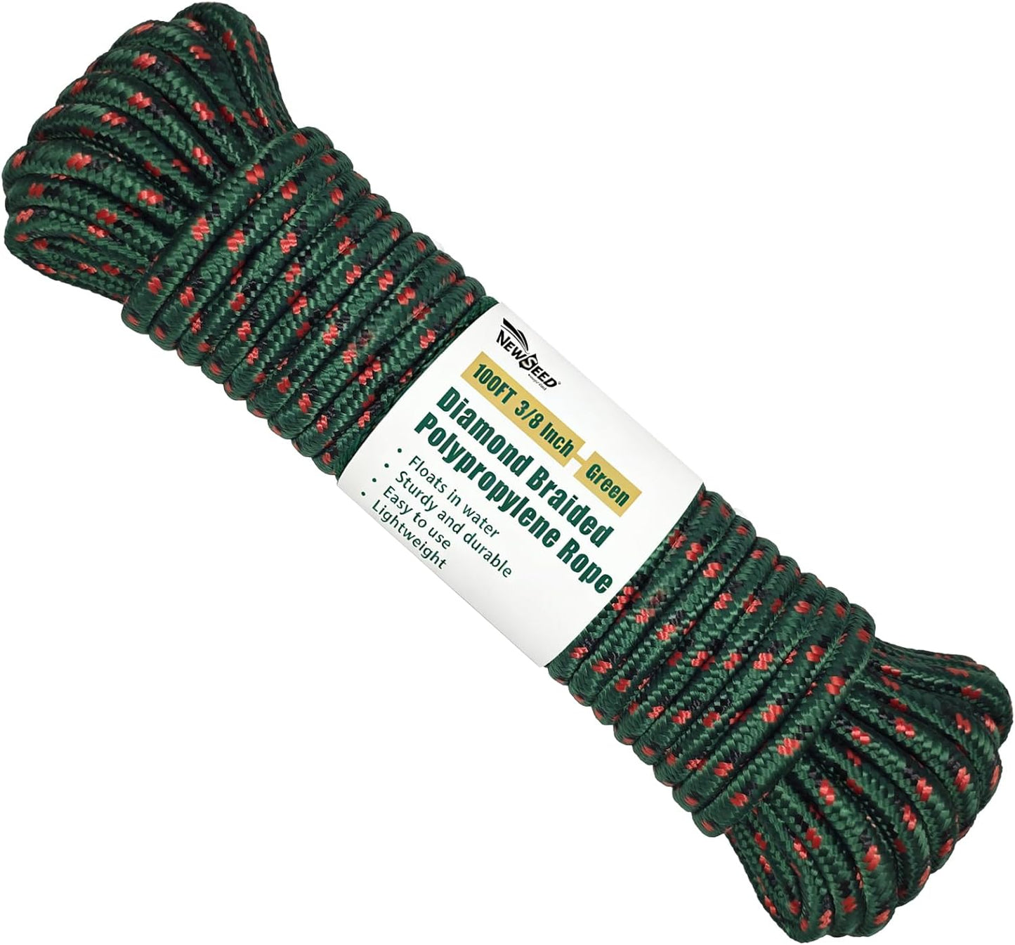 Cuerda trenzada diamante 3/8pulg 100pies resistente exterior