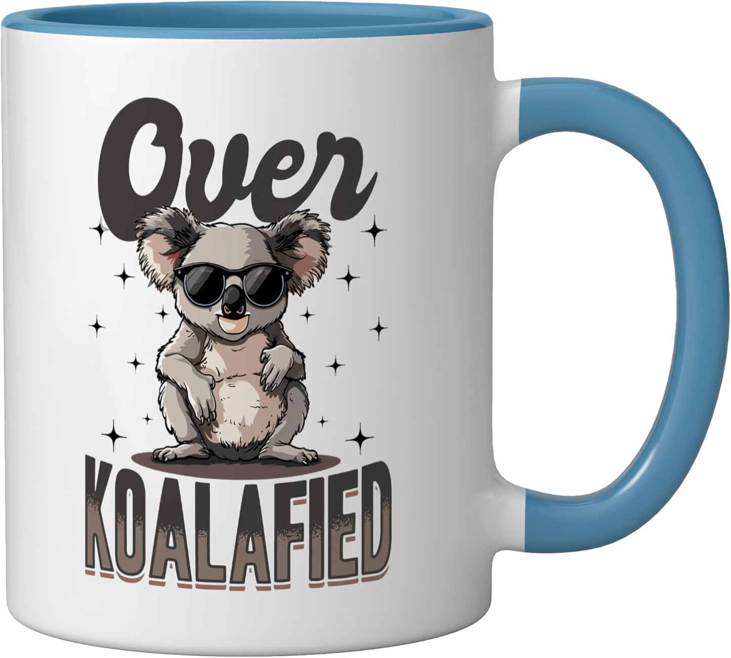 Taza Cerámica Koalafied Con Dibujo Koala Azul Blanco