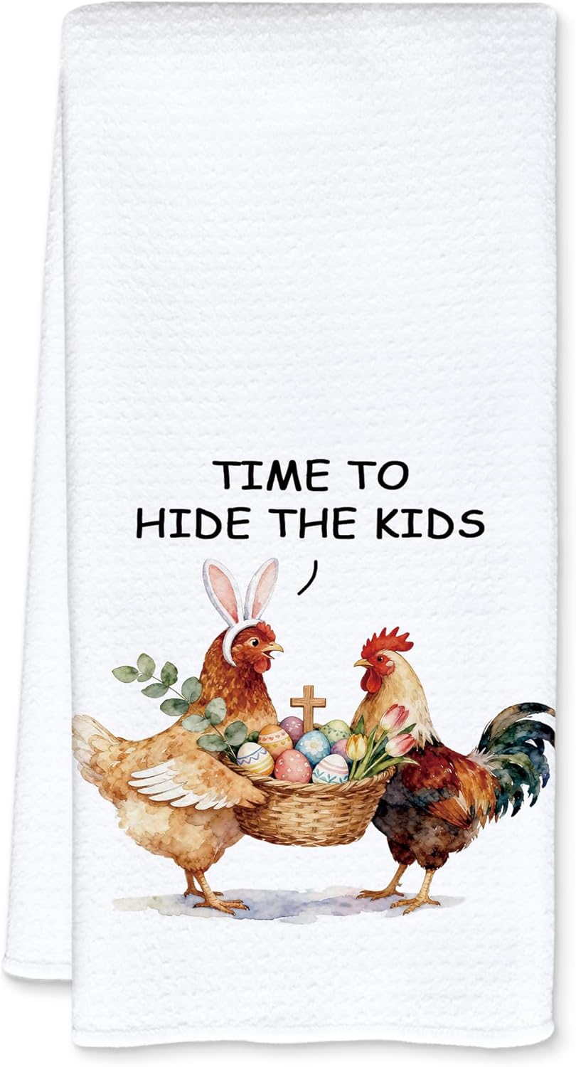 Toallas de cocina divertidas de pollo de Pascua, regalo para amantes del pollo