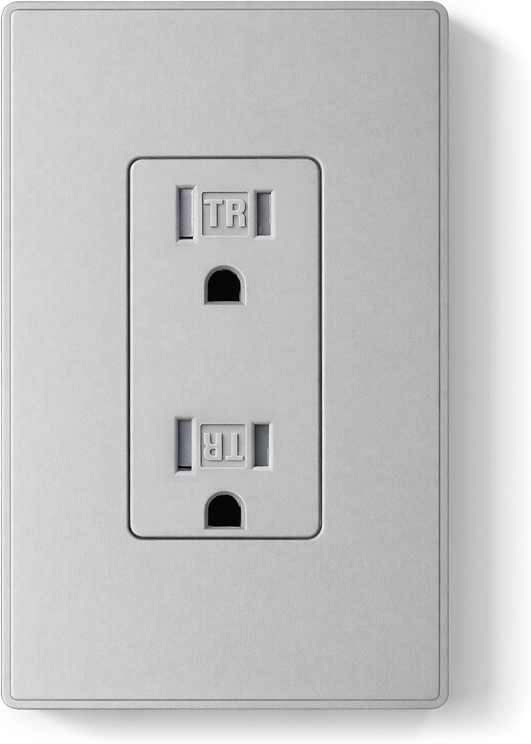 Toma eléctrica pared gris mate resistente TR 15A 125V