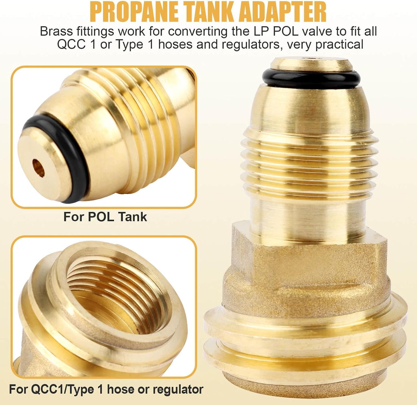 Adaptador tanque propano válvula POL a manguera QCC1