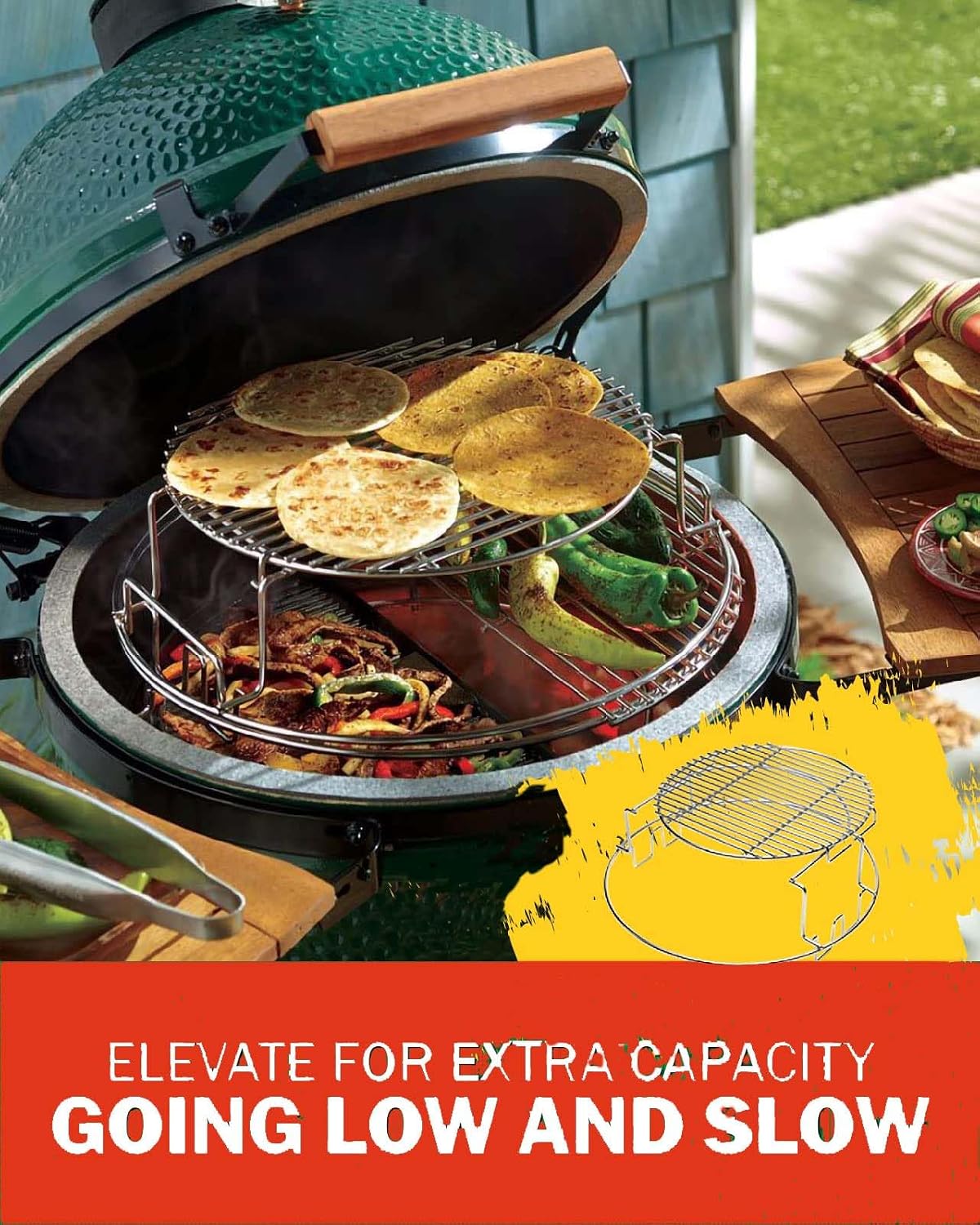 Kit 5 Pzas Repuesto Big Green Eggspander Acero Inox