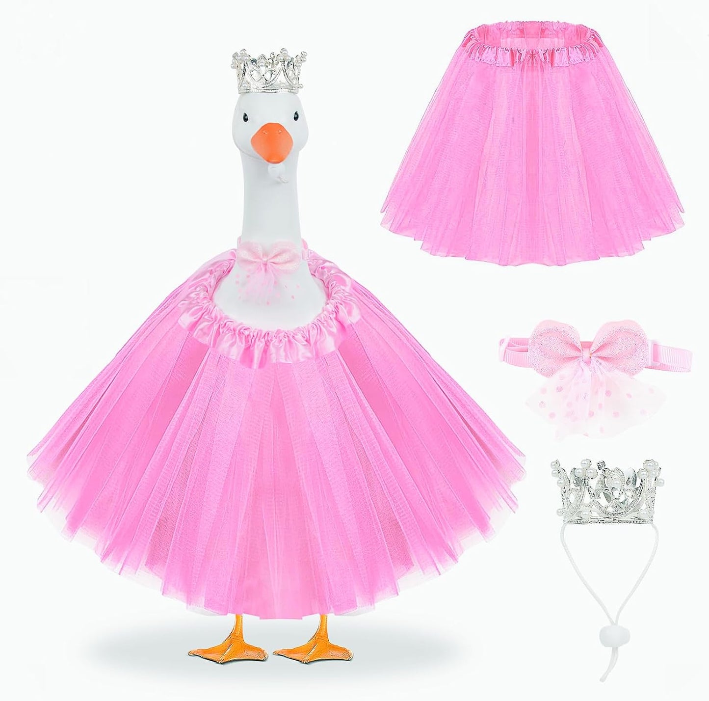Disfraz ganso tutú rosa corbata lazo 23pulg