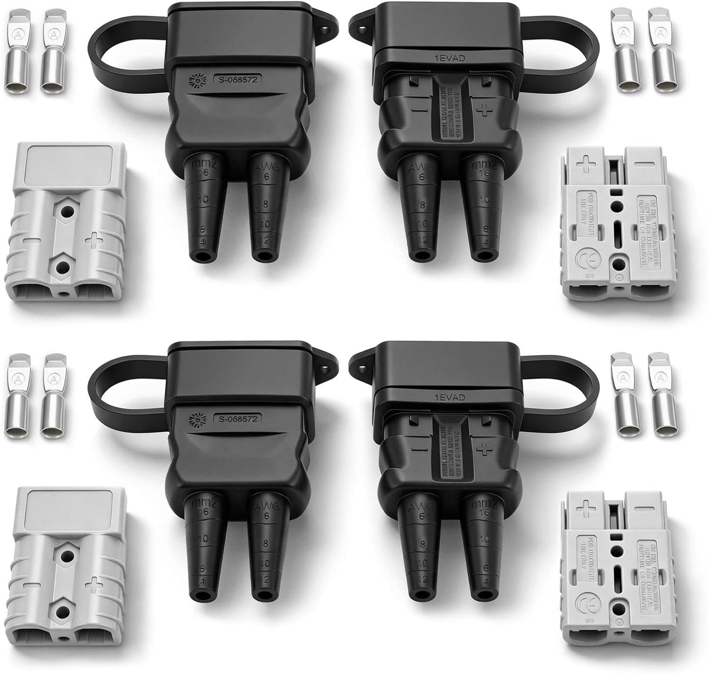 4 Conectores Impermeables 50A 600V para Cabrestante Gris