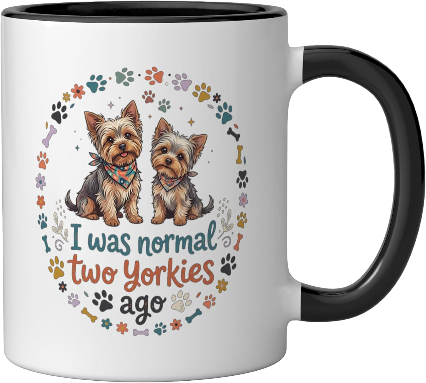Taza cerámica de humor yorki negro/blanco