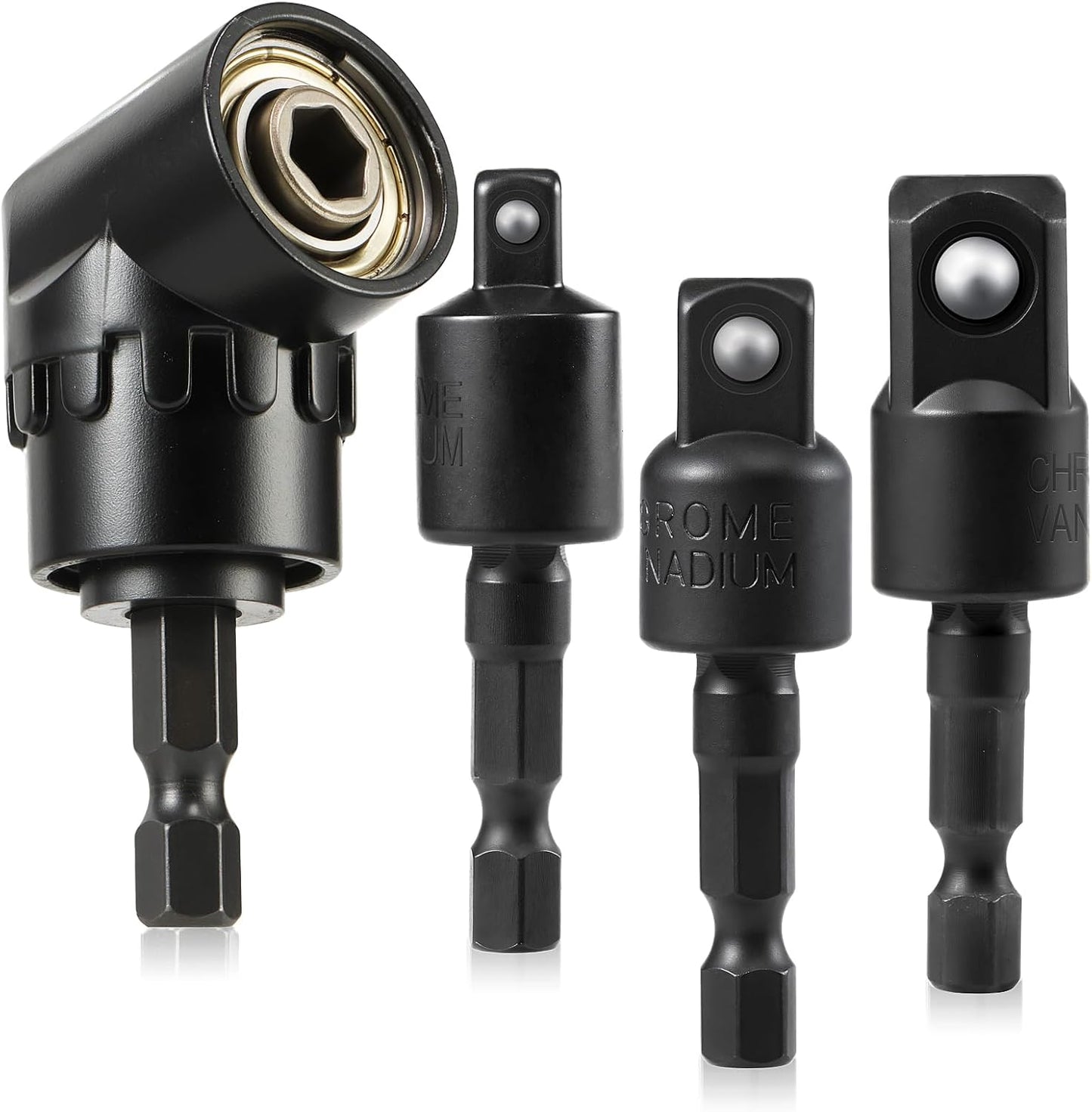 Set 4 brocas flexibles 105° adaptador 360° 1/4-1/2pulg