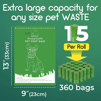 Bolsas biodegradables para excrementos perro 360uds a prueba fugas