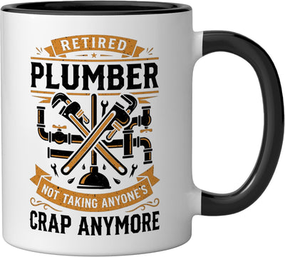 Taza cerámica para retiro humorística Retired Plumber No Toma Crap