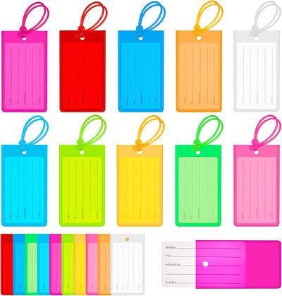 150 Etiquetas Plástico Equipaje 10 Colores Estilo Clásico