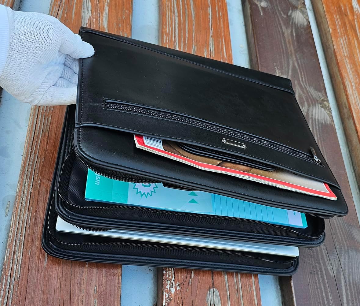 Maletín cuero para abogado bolsa mensajero negro