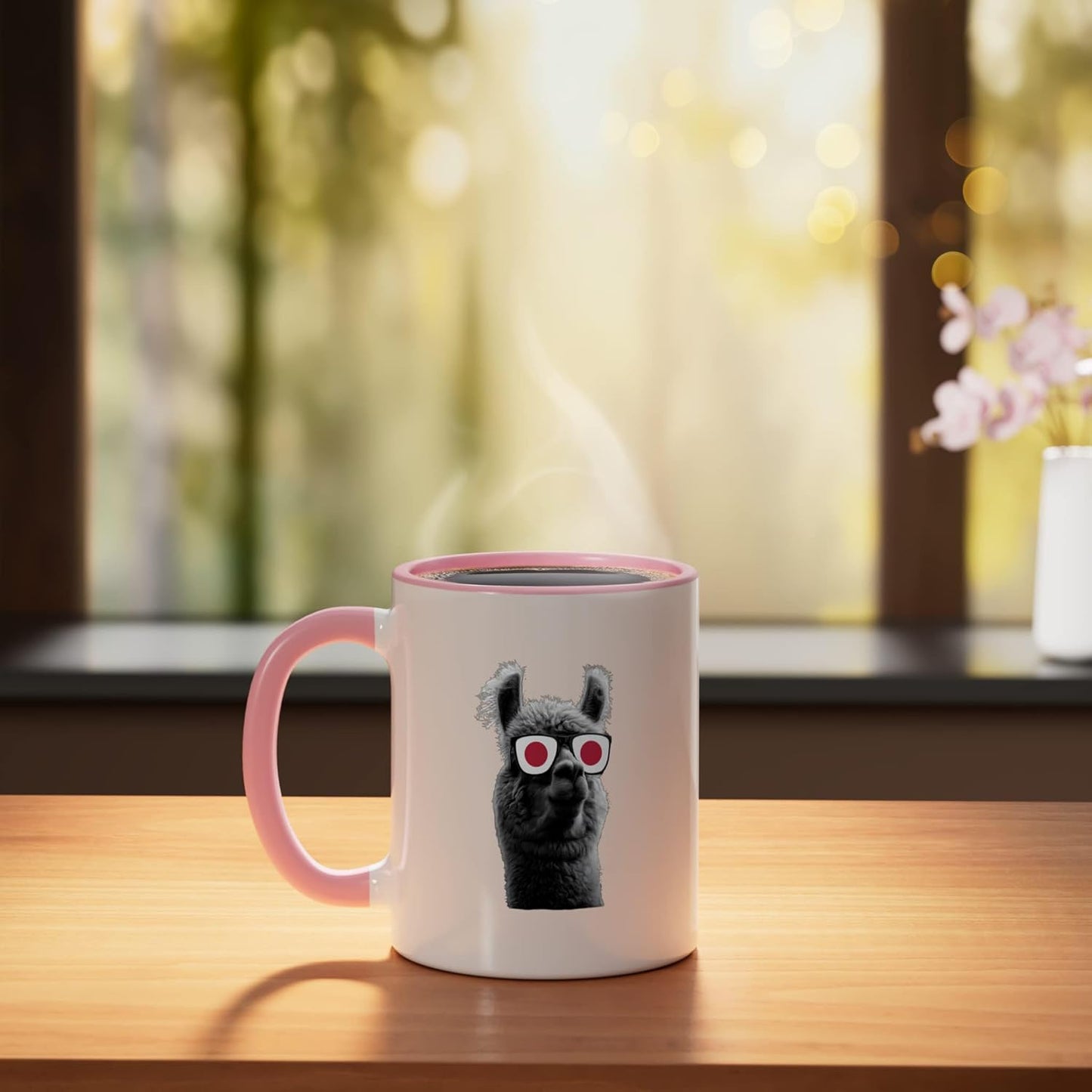 Taza Cerámica Bandera Japón Rosa/Blanco