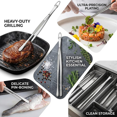 Pinzas cocina acero inox 12pulg extralargas