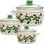 Jgo 3 cazuelas esmaltadas con tapas vidrio 2.2-5.3L