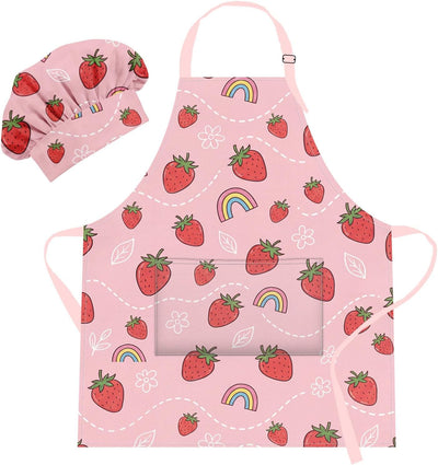 Delantal y sombrero de chef ajustable con bolsillo para cocinar y manualidades