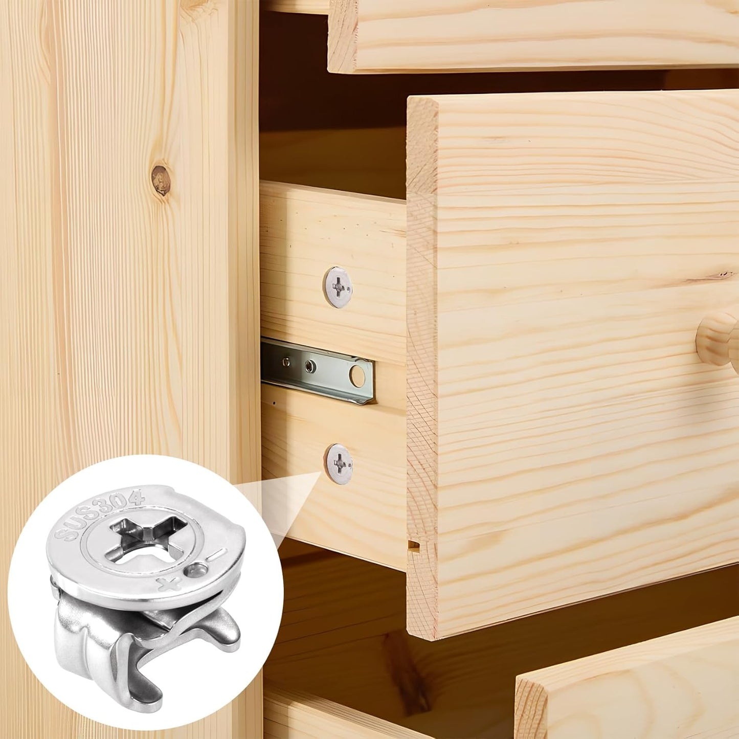 15 Tuercas Bloqueo Leva Acero Inox para Muebles y Armarios