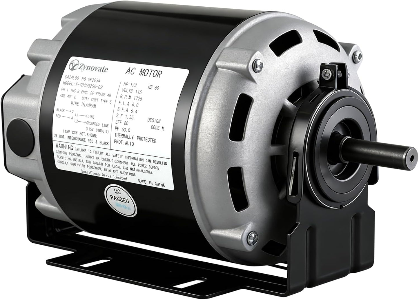 Motor soplador 1/3 HP 115V transm. correa Packard