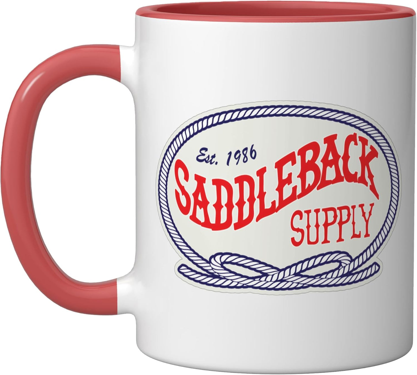 Taza Cerámica Estilo Vaquero Rojo/Blanco
