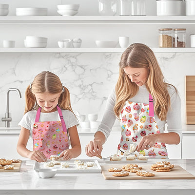Paquete de 2 delantales para mamá e hija con bolsillos para cocina y jardinería