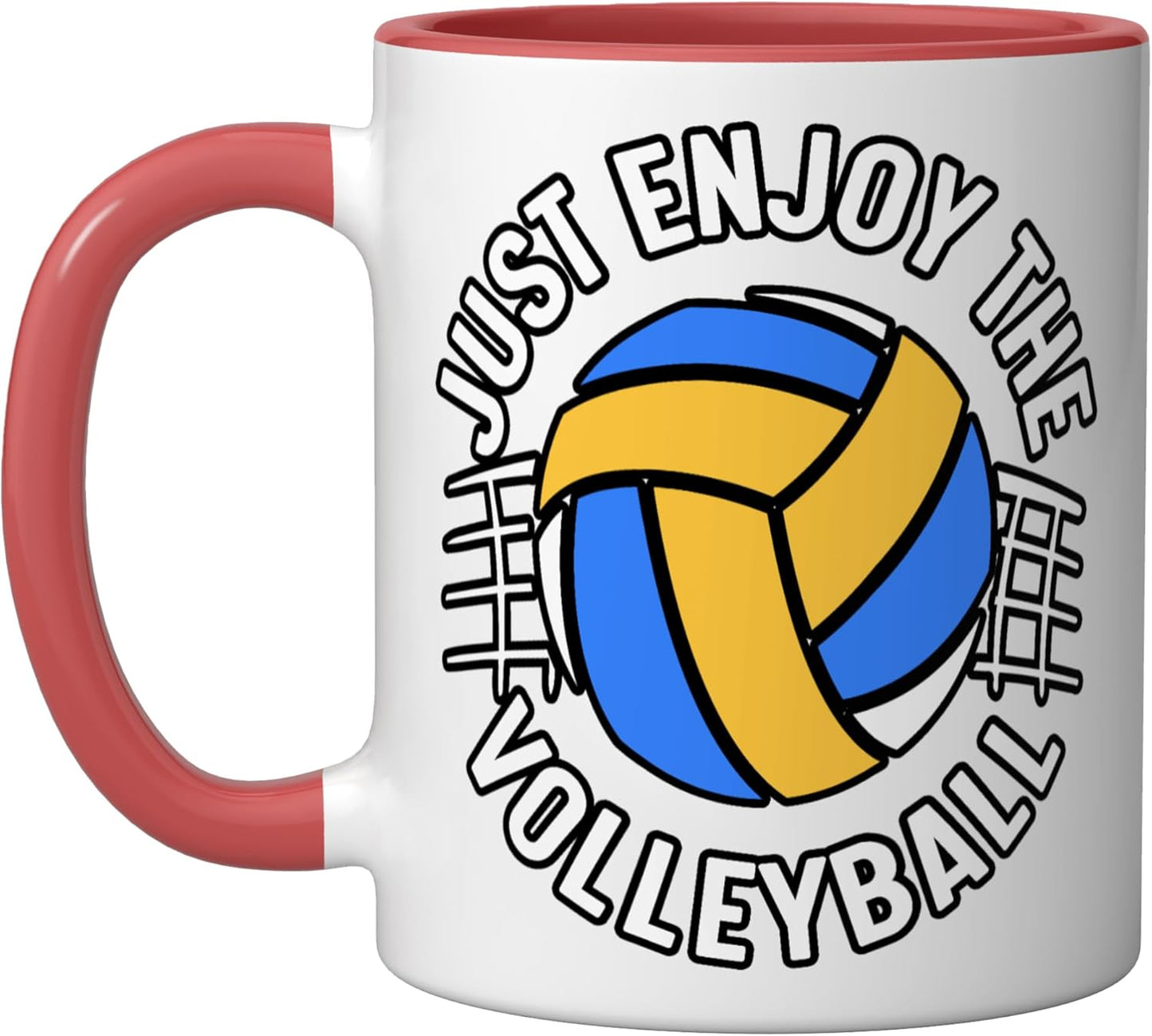 Taza Cerámica Voleibol Rojo/Blanco