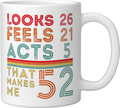 Taza Cerámica Cumpleaños 52 Años Blanco