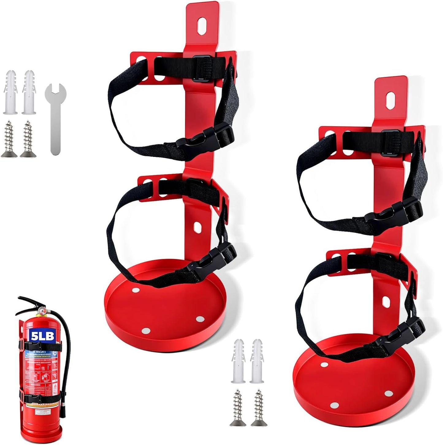 2 Soportes Pared Extintor 5lb Metal Resistente