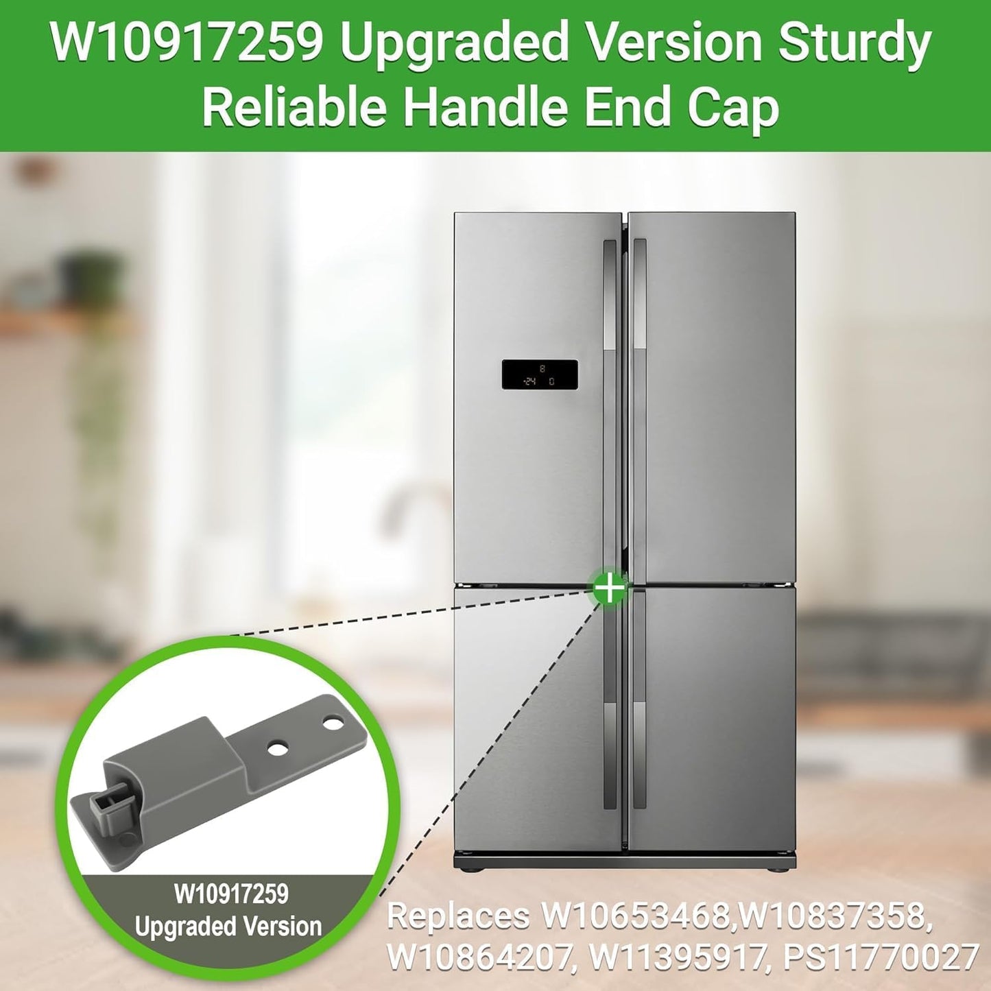 Tapa extremo manija puerta refrigerador 2 Uds comp Whirlpool