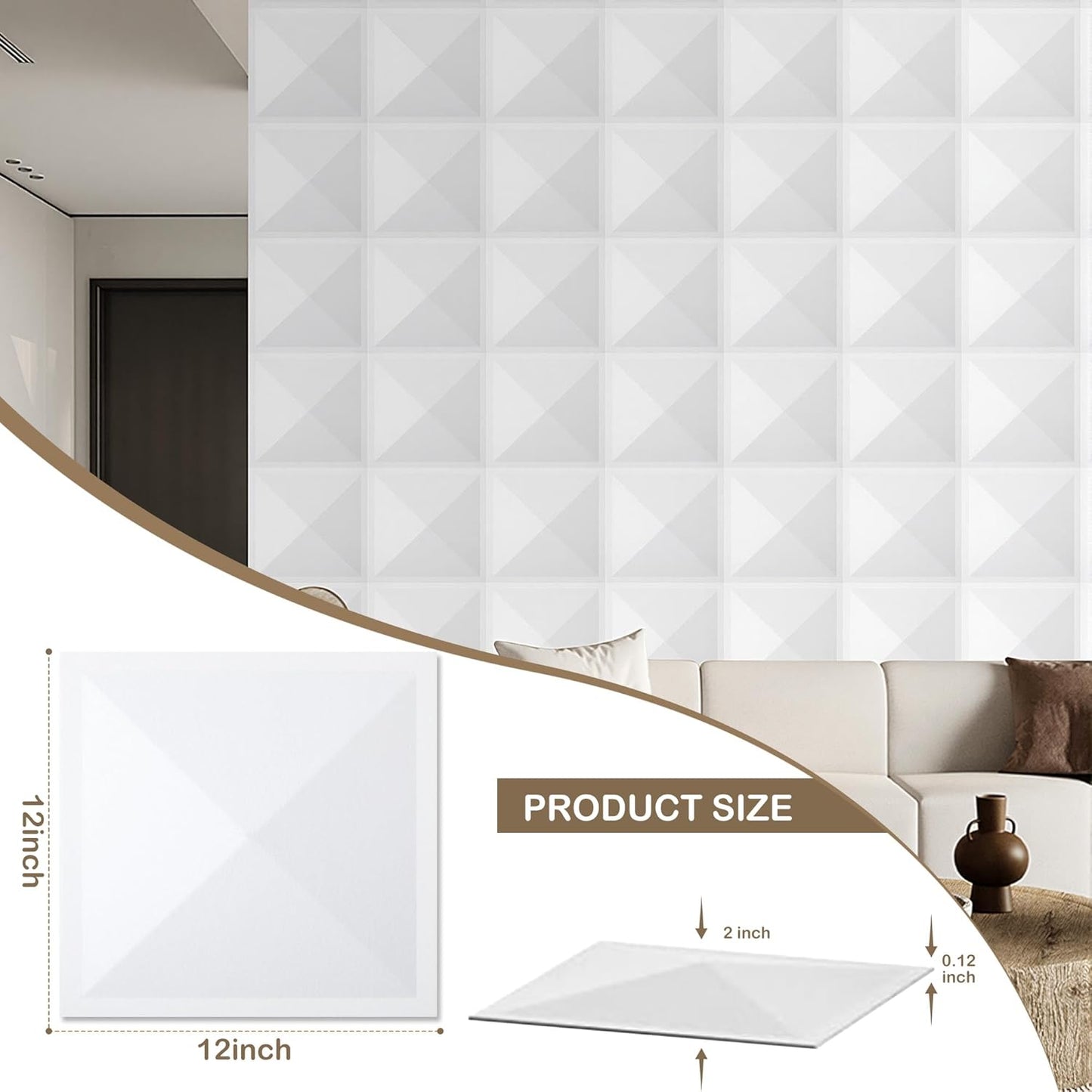 12 Paneles Pared 3D Fieltro Decorativo Oficina Sala