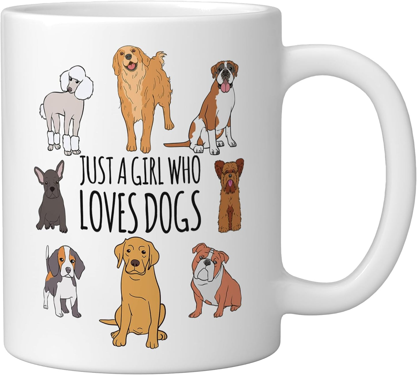 Taza Cerámica Temática Amantes Cachorros Blanco
