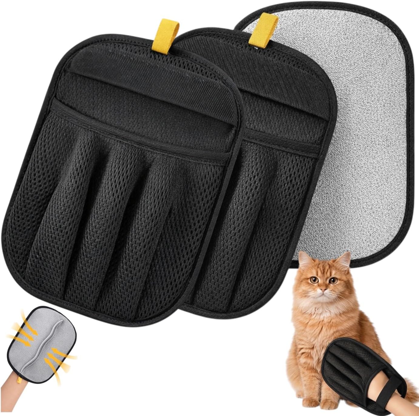 Guantes depilación mascotas 2 unids cepillo electrostático