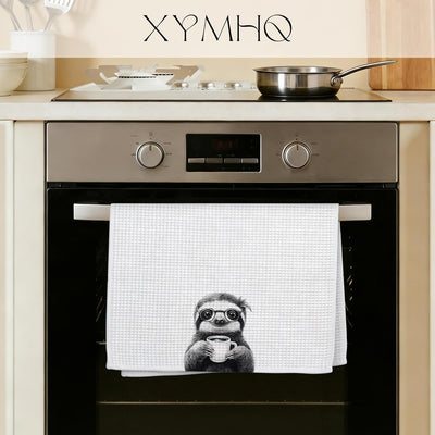 Toalla de cocina temática de selva con diseño de perezoso