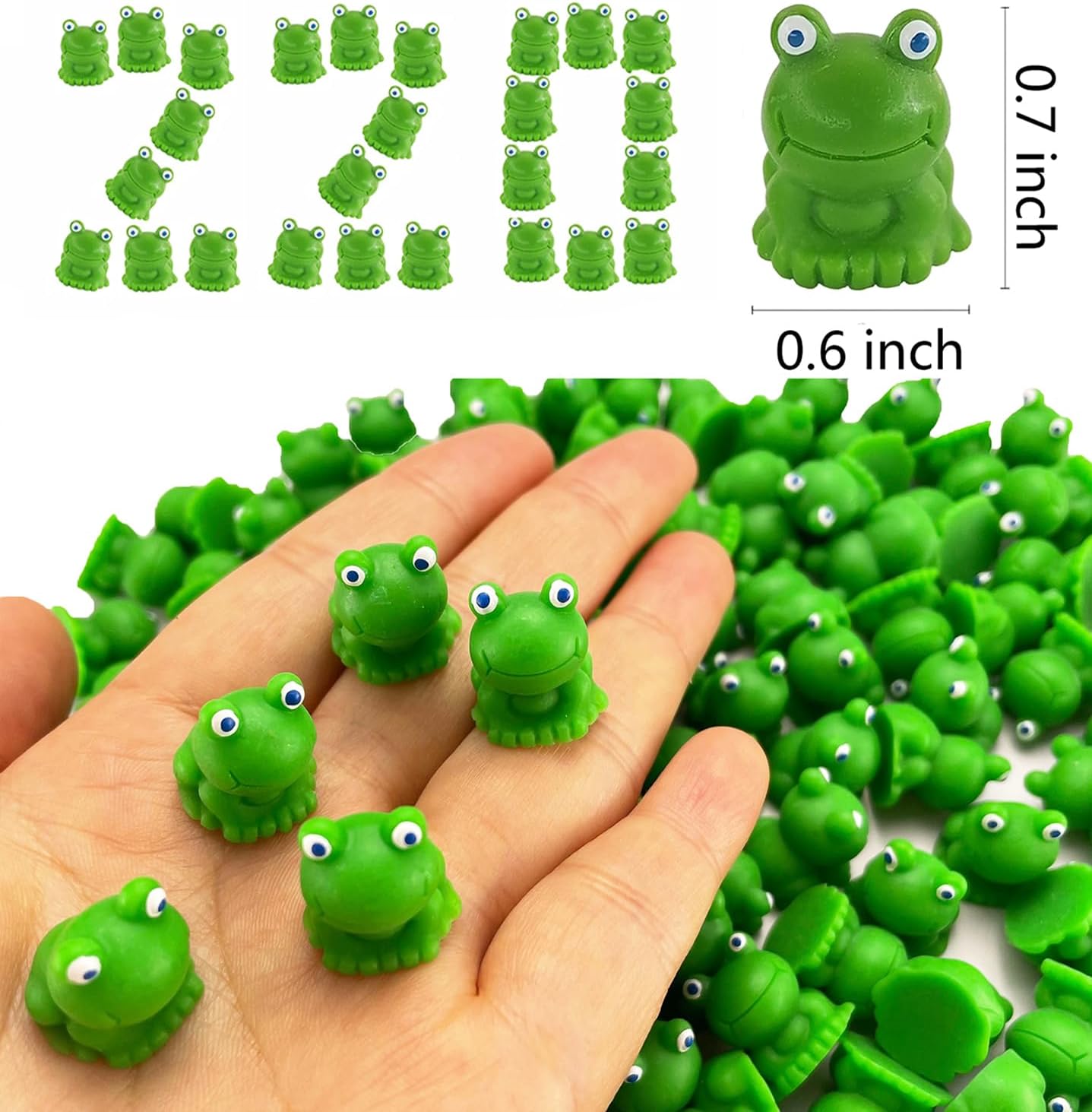 220 Ranas Resina Miniatura Decoración Hogar y Exterior Verde