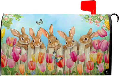 Fundas magnéticas para buzón Pascua 18x21pulg mariposa tulipán