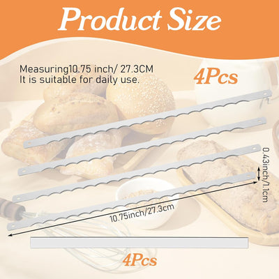 Set 8 cuchillas acero inox dentadas con protector para pan casero