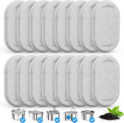 Paquete 16 filtros agua gatos comp 67oz/2L 108oz/3.2L