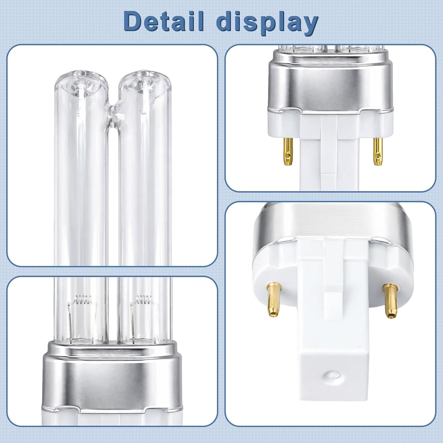 Bombilla UV-C 9 W para D200 HVAC base G23 2 pines set 2