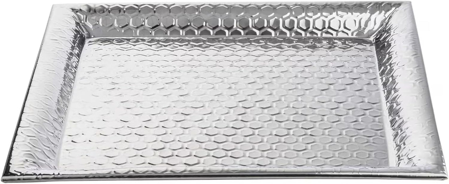 Bandeja cuadrada acero inox patrón panal 20x20pulg