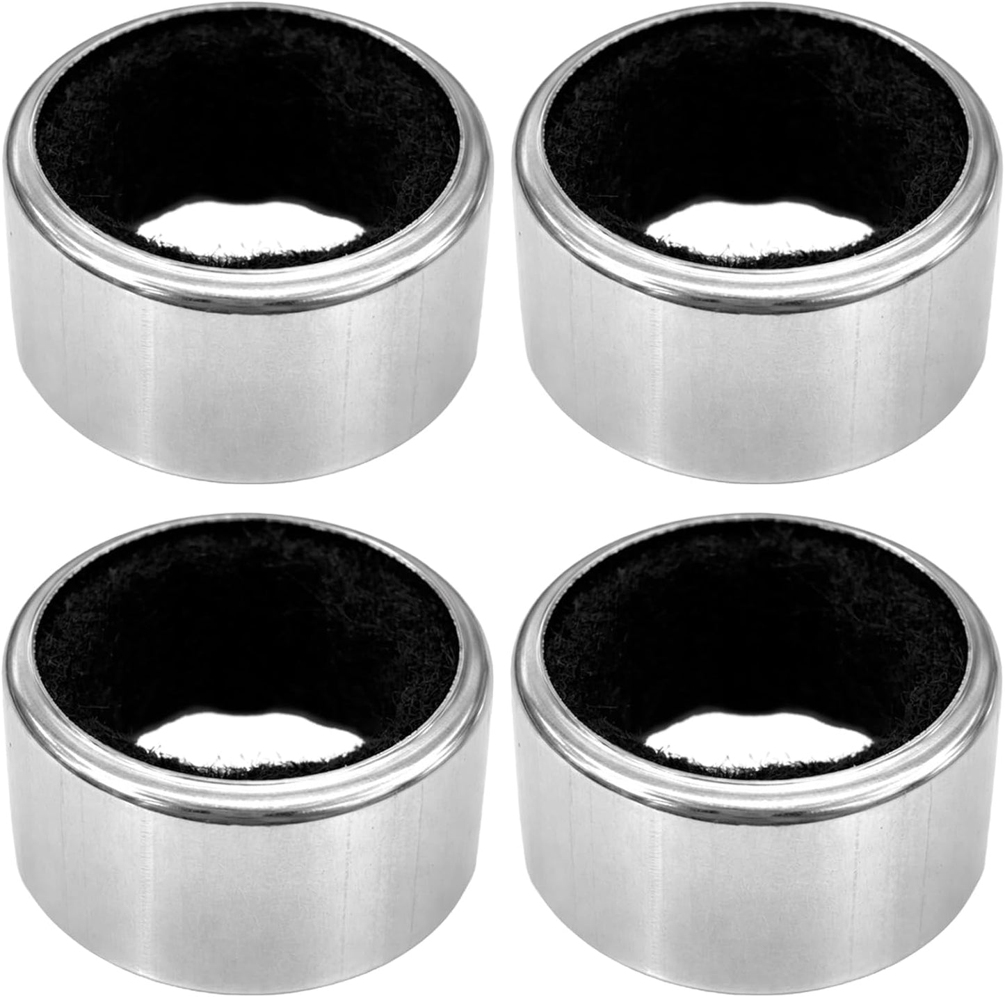 4 Collares Acero Inox para Botellas Vino Forro Fieltro
