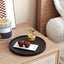 Bandeja bambú servir 8.7pulg decorativa hogar negro