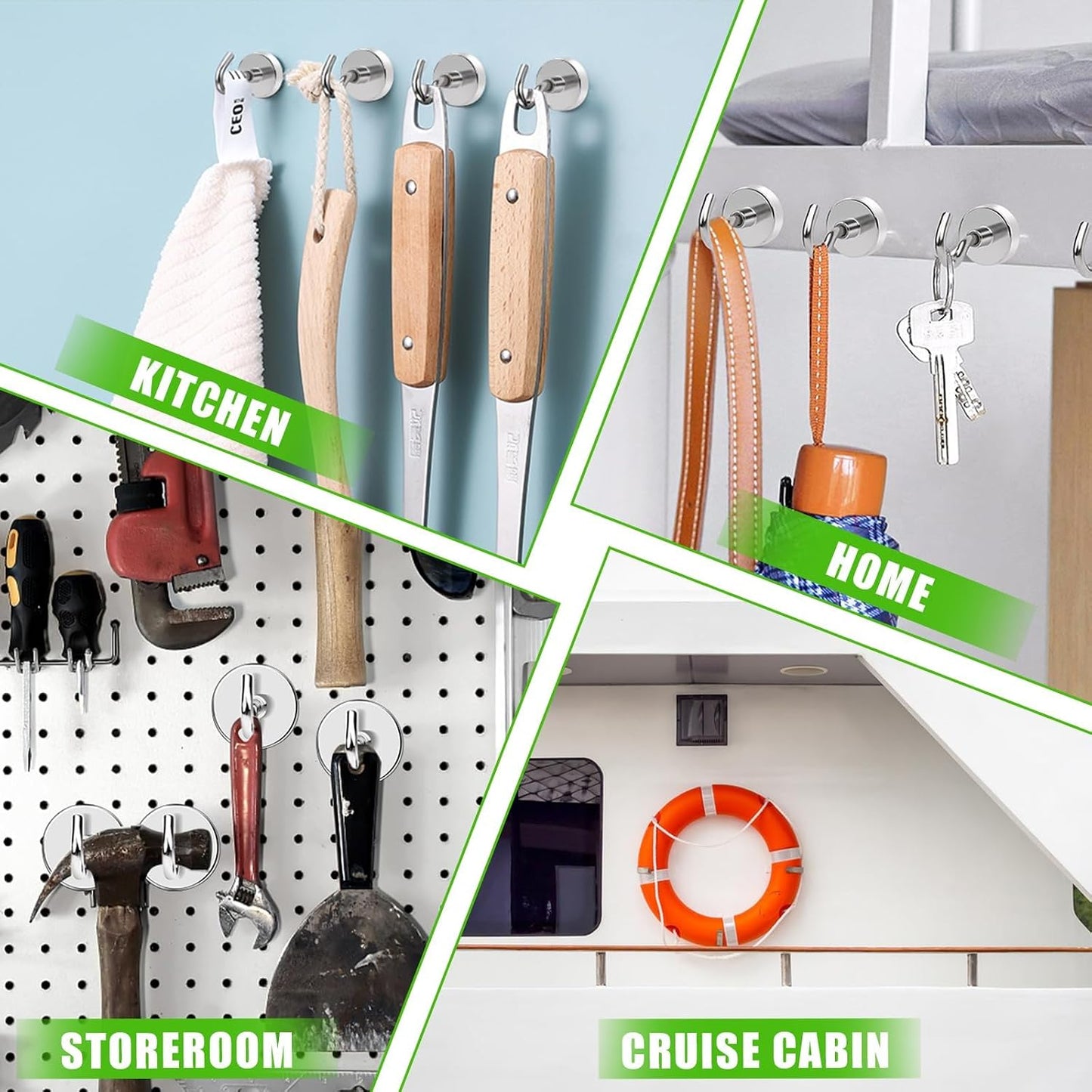 Ganchos magnéticos fuertes para refrigerador y crucero