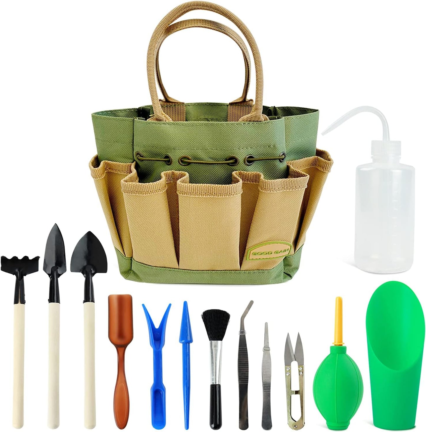 Kit suculentas jardín 15 pzas herramientas mini con soporte maceta