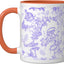 Taza cerámica chinoiserie lilac con leopardos, monos y palmeras