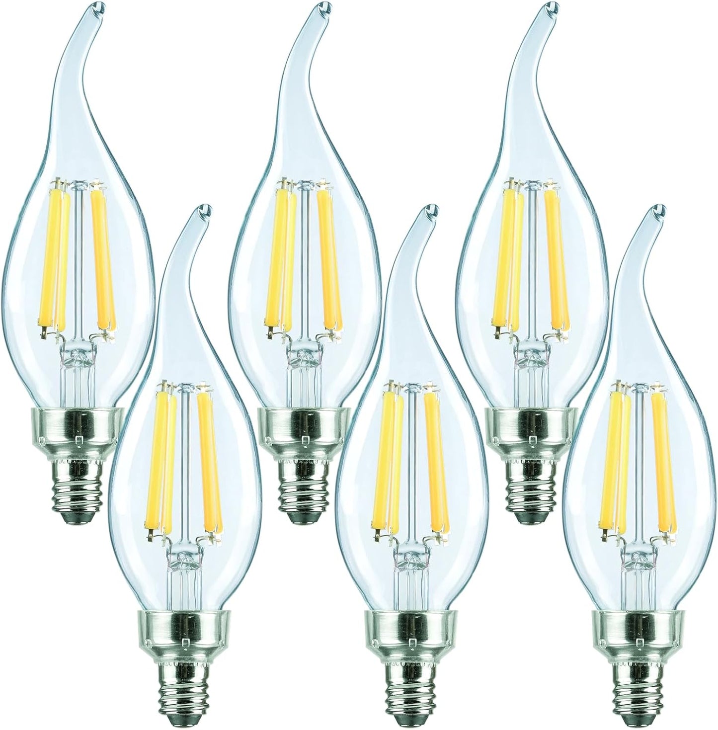 Bombilla LED E12 8W 3500K CRI90 vidrio transparente