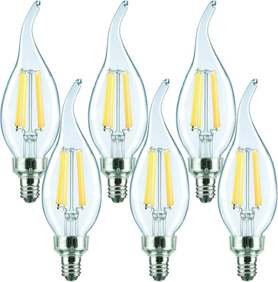 Bombilla LED E12 8W 3500K CRI90 vidrio transparente
