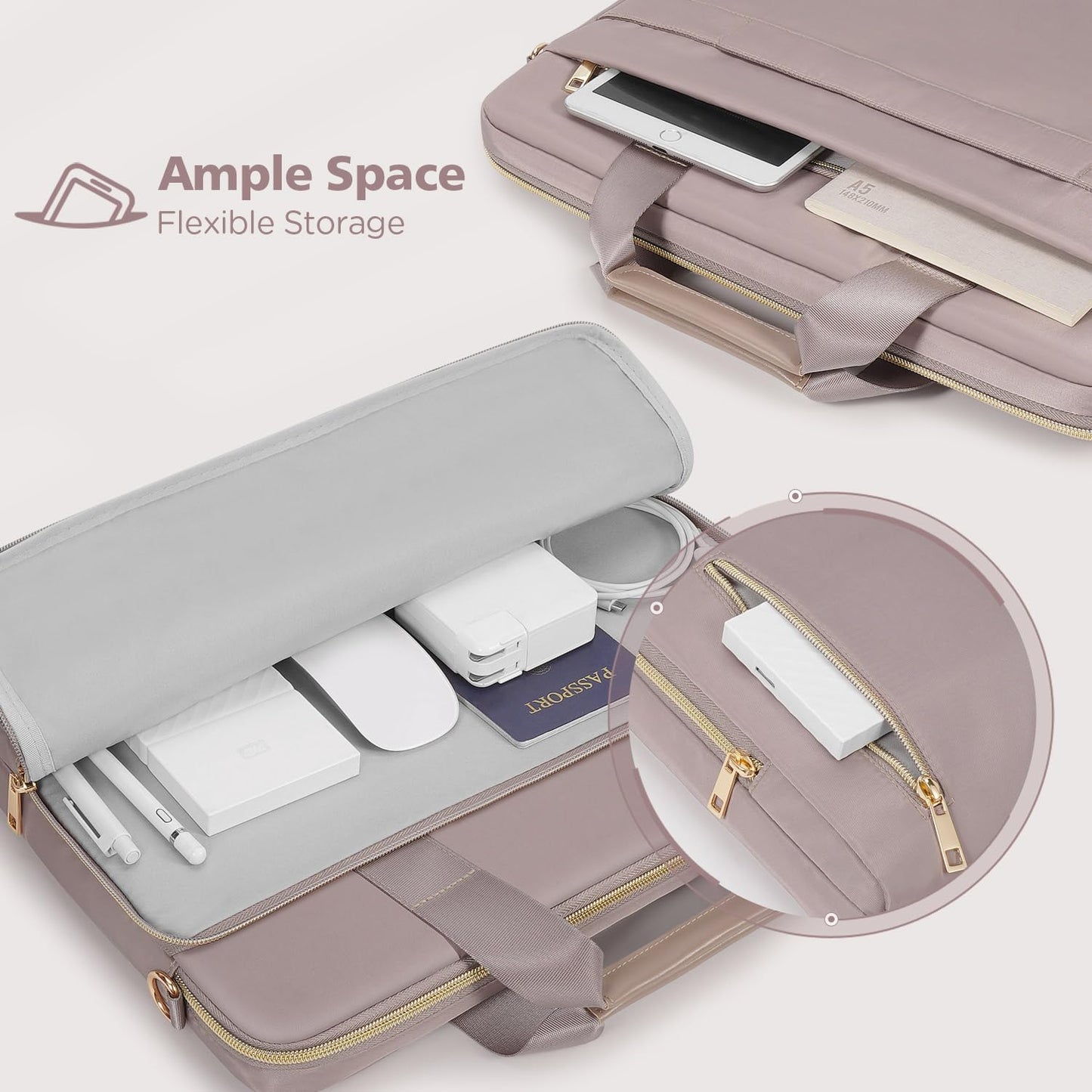 Funda laptop 13-17pulg resistente agua caqui