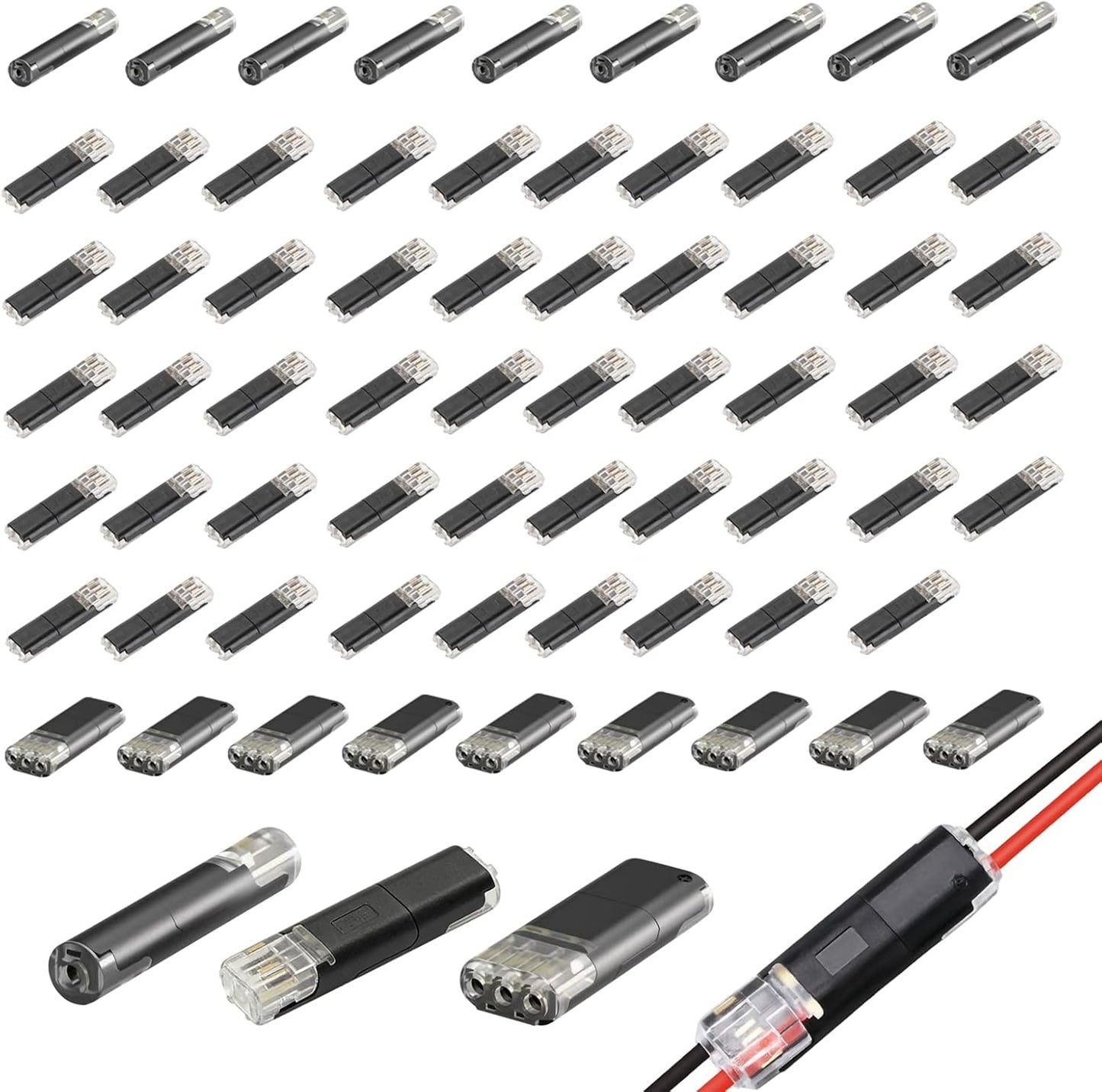 Conectores rapidos alambre doble 1/2/3 pines para luces led