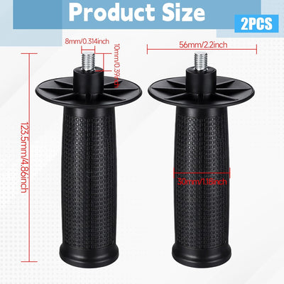 Pack 2 Agarraderas Angular Plástico Negro Metal Antiderrap