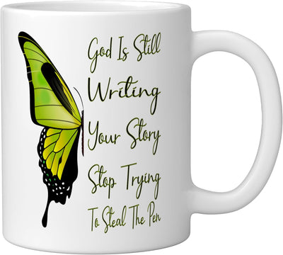 Taza Cerámica Blanca God Is Still Writing Your Story