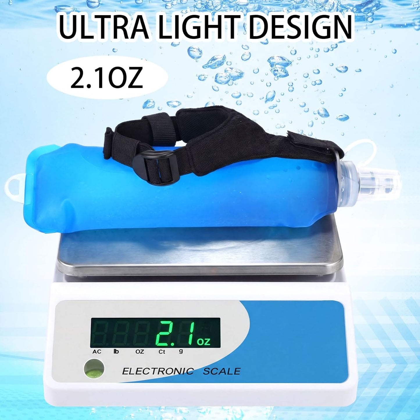 Botella de agua de mano plegable LemonRoad sin BPA con correa ajustable